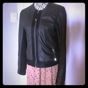 Via Spiga brown lamb leather jacket M